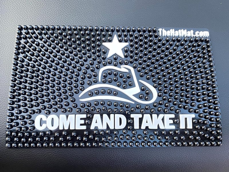 TheHatMat Dashboard Hat Mat Holder - Extra-Large Cowboy Hat Holder for Truck, Anti-Skid Pad for Accessories & Valuables, Premium Protection for Armrest, or Seat, No Adhesives Needed, Come and Take - Image 1